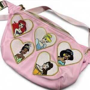 Custom Stoney Clover Lane Pink Multi Princess Heart Patch Jumbo Fanny Pack